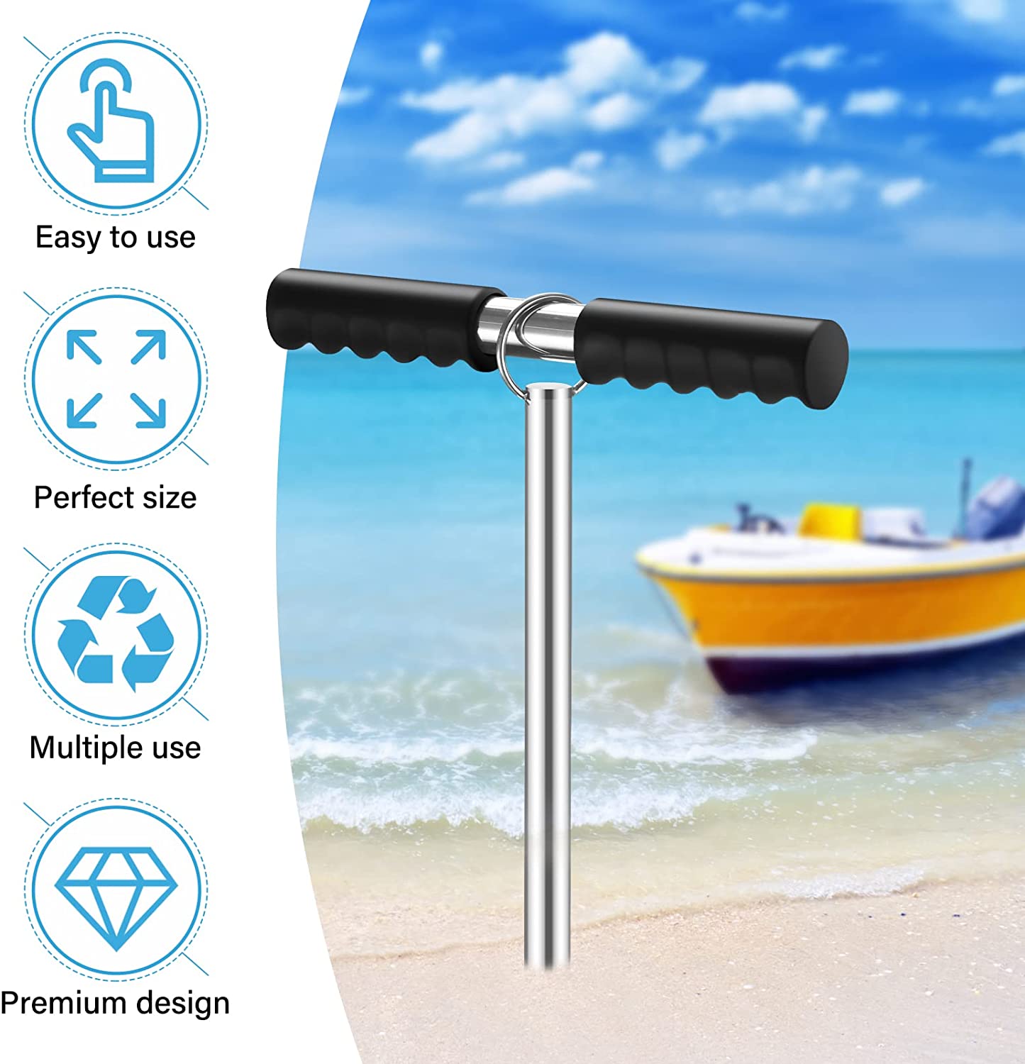 DACK Boat Anchor, 23'' Sand Anchor, Pontoon, Kayak Anchor, Jet Ski for 25' Boats, Keeps Your Watercraft Securely Anchored Near Shore, Sand-bar or in Shallow Water