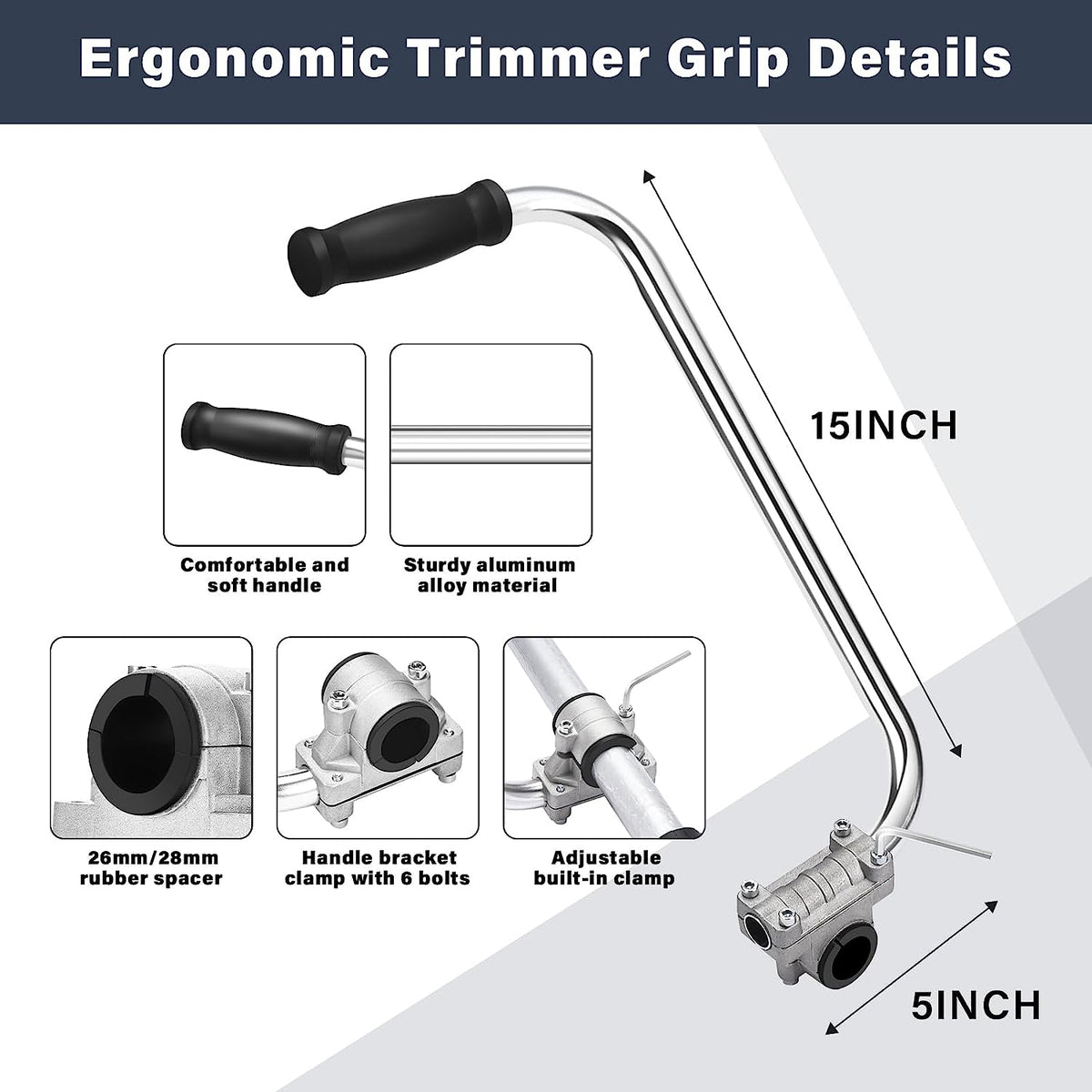 Ergonomic Trimmer Grip, String Trimmers Handle, Weed Eater Handle Exte