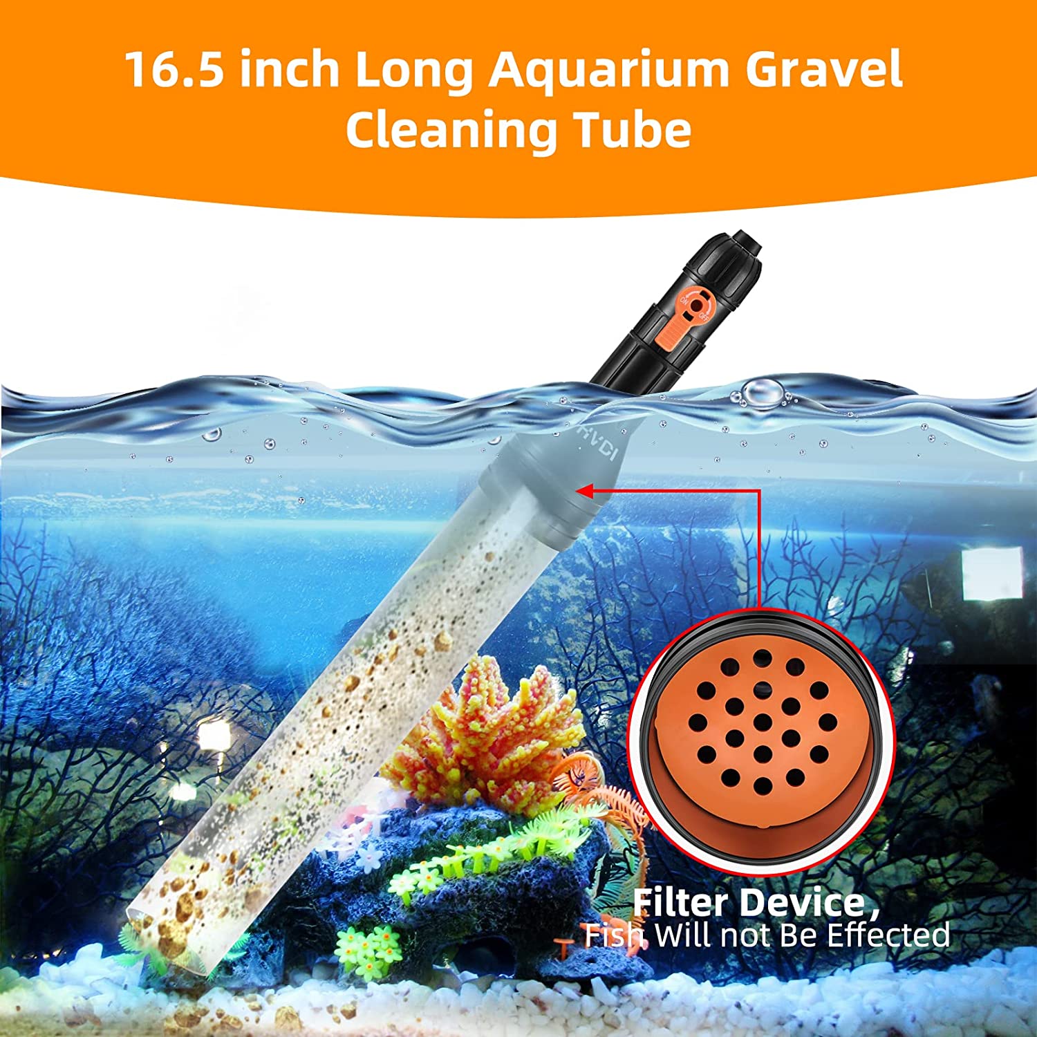 Piosoo Aquarium Water Changer Kit, Automatic Vacuum Siphon Fish Tank Gravel Cleaner Tube - Universal Quick Pump Aquarium Water Changing and Filter Tool