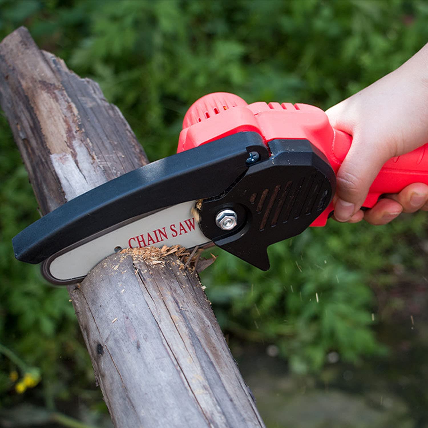 4 inch Mini Chainsaw Cordless Portable Handheld Electric Power Chain Saw with 2 Rechargeable Battery and Replaceable Chain,For Tree Branch Wood Cutting Logging Garden Pruning Shears Patio Trimming