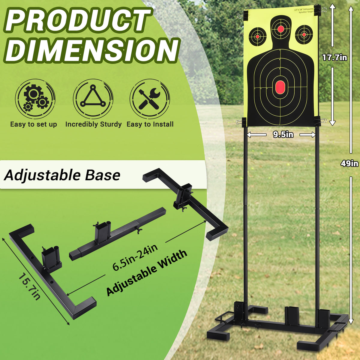 GADFISH Shooting Target Stand Set, Adjustable Shooting Target Base wit ...