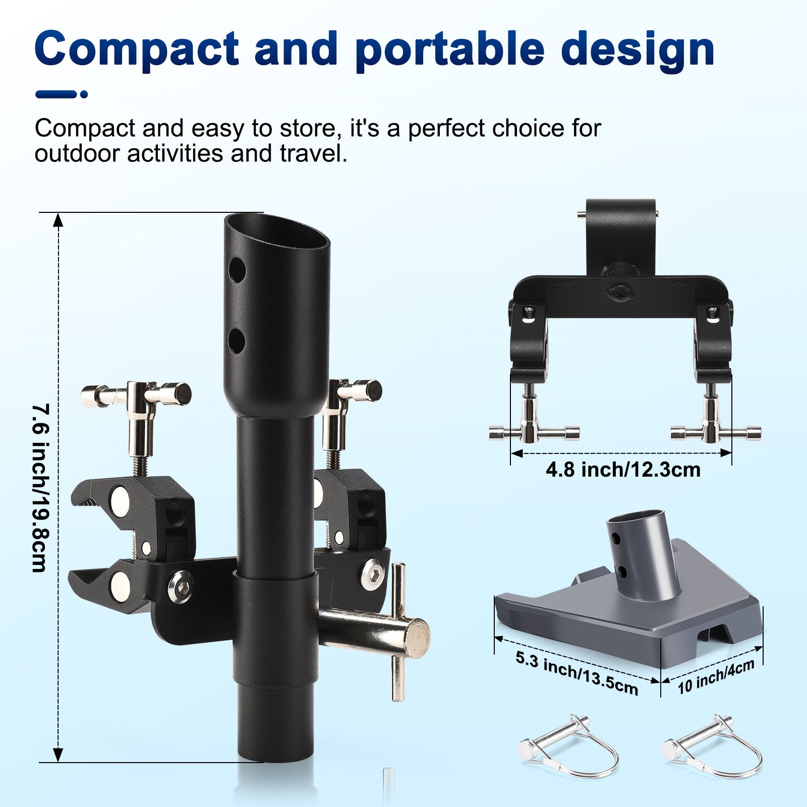 GADFISH Starlink Mini RV Mount - Adjustable Jig & Pipe Adapter for Pole Rack/Railing/Boat Pole/Roof Mount, Portable Design & Compatible with Starlink Gen3