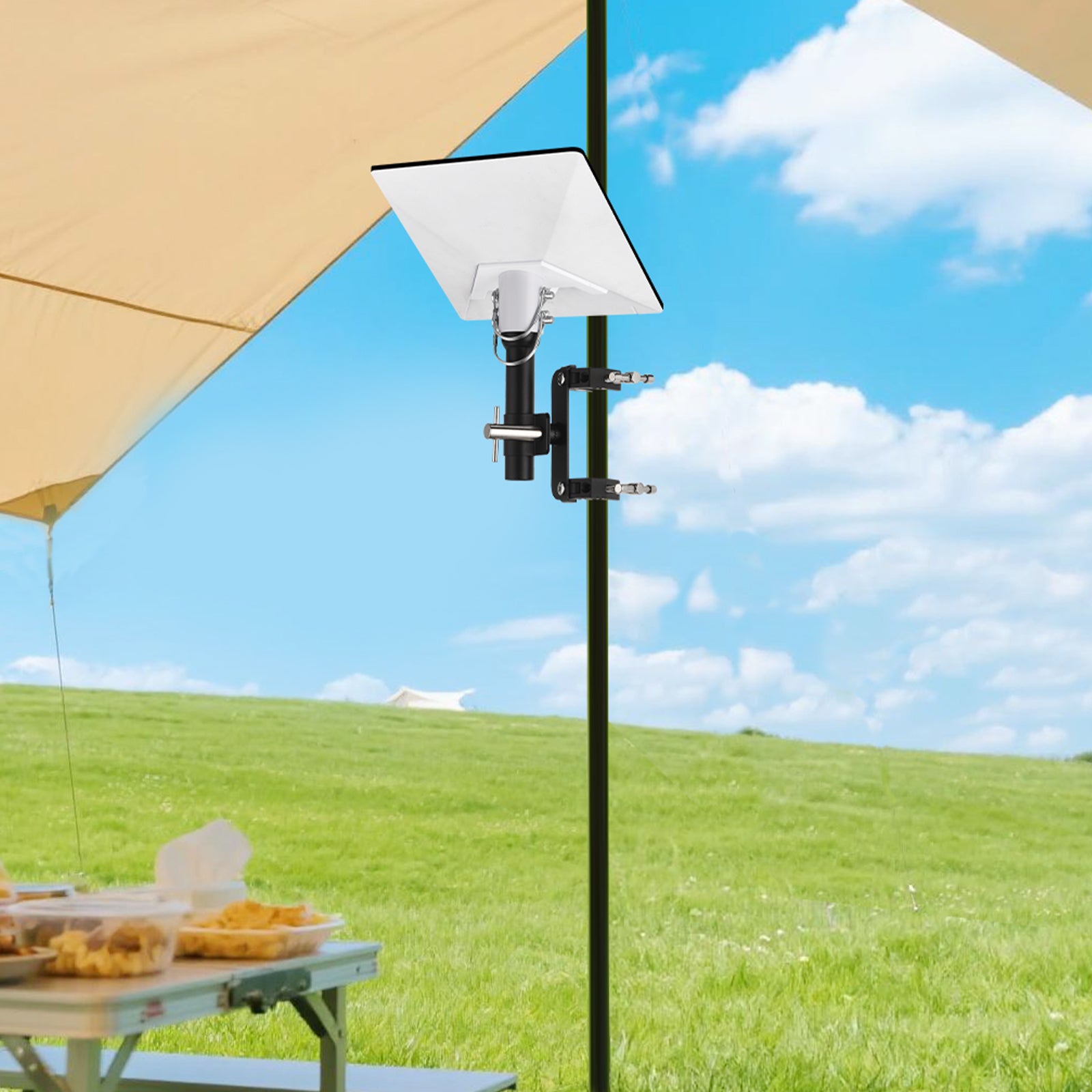 GADFISH Starlink Mini RV Mount - Adjustable Jig & Pipe Adapter for Pole Rack/Railing/Boat Pole/Roof Mount, Portable Design & Compatible with Starlink Gen3