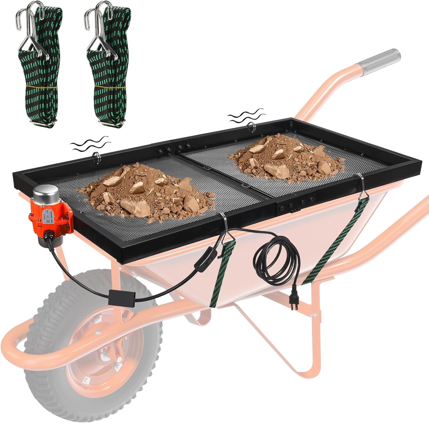 Soil Sifter with 30W Motor, Metal Sifter for Rocks with Switch & Noise ...