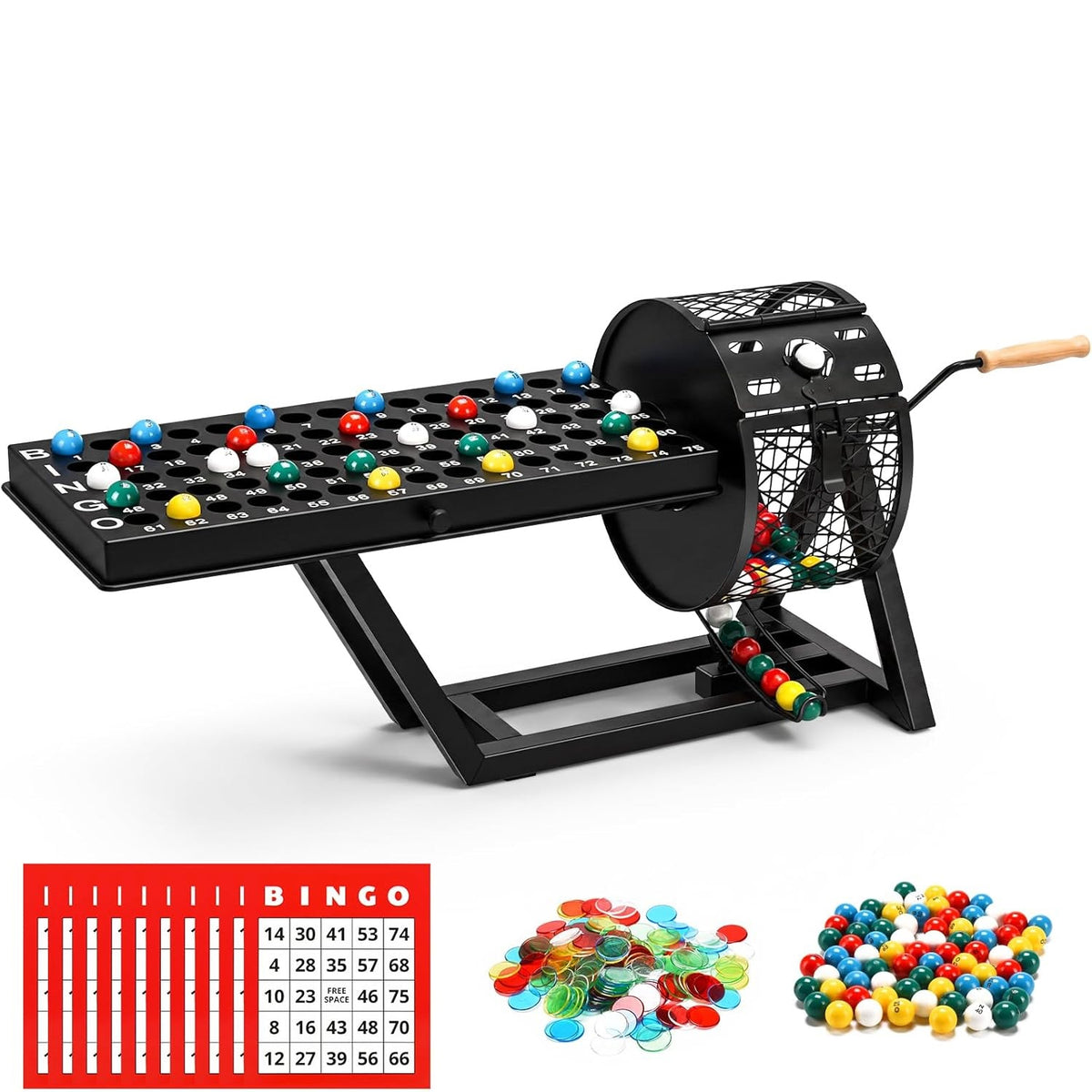 AugFir Professional Deluxe Bingo Game Set, Table Top Machine Bingo Set ...