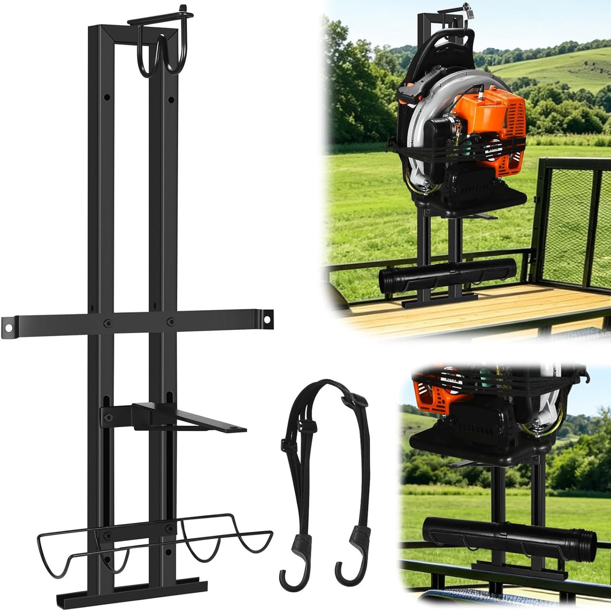 CAROD Backpack Blower Rack for Trailer, Double-Bar Steel Leaf Backpack ...