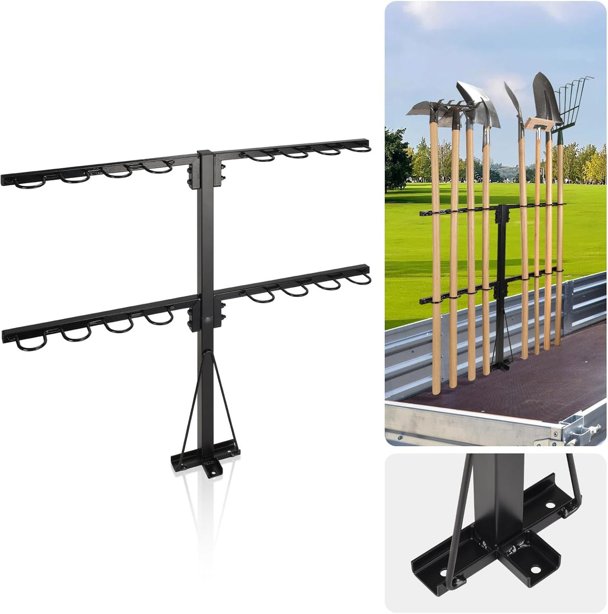 Upgraded Utility Trailer Accessories Trailer Tool Rack with 8 Tool Hol ...