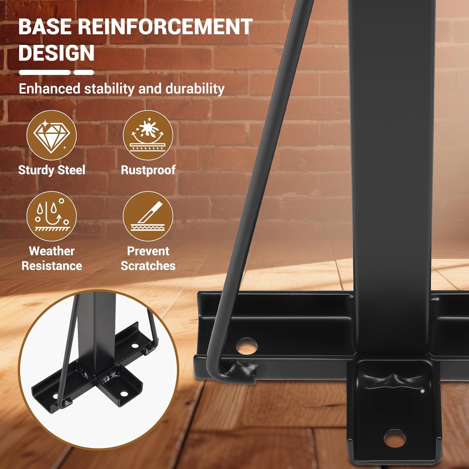 Upgraded Utility Trailer Accessories Trailer Tool Rack with 8 Tool Holes, Heavy-Duty Landscape Trailer Accessories Reinforced Base Shovel Holder Handle Tool Rack for Truck, Trailer