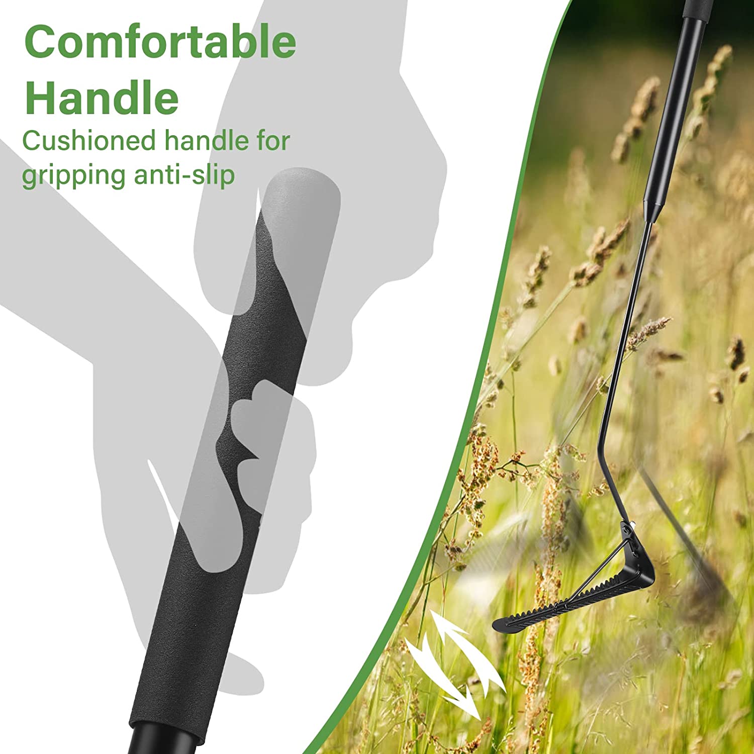 DACK 36" Grass Whip with Double-Edged Serrated Blade,Manual Weed Whacker,Swing Blade Grass Cutter & Weed Sling Blade for Tall Grass and Overgrown Weeds in Yard Ditches Forests and Fields