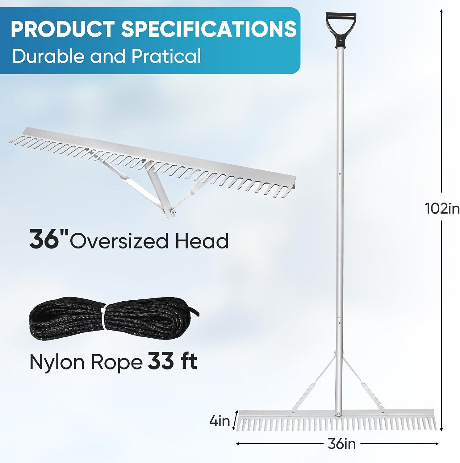 HVDI Floating Weed Lake Rake, 36