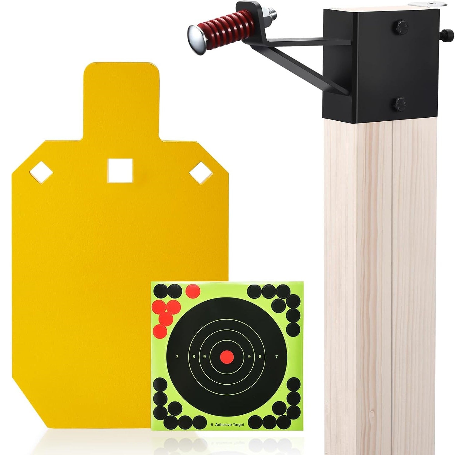 GADFISH AR500 Steel Targets for Shooting with T Post Target Hanger, 1/2 Inch Thick Steel Target, 2 Mounting Options, Neon Yellow Color