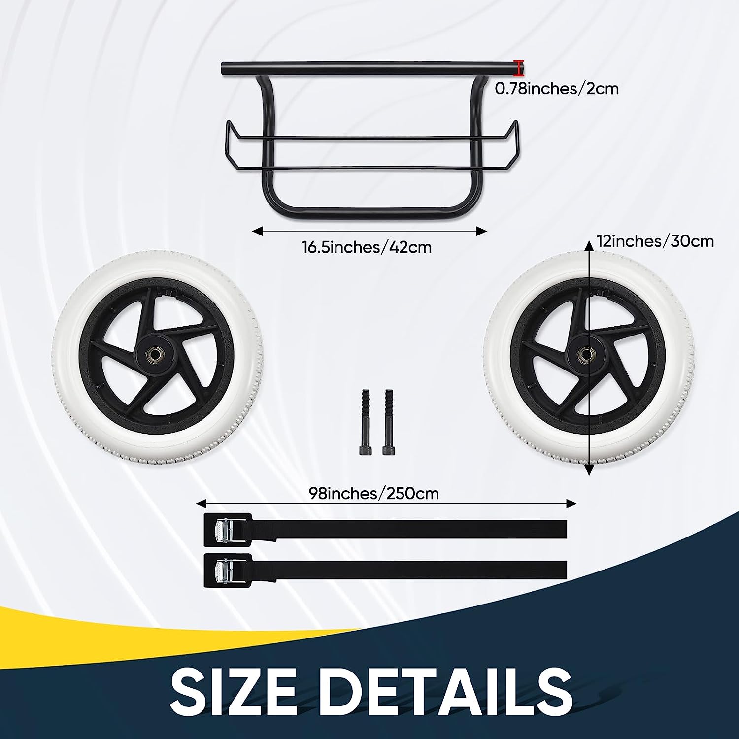 Cooler Cart Kit, Cooler Wheel Kit Includes 12-Inch Cooler Wheels, Universal Heavy Duty Wheels for Cooler Camping Cooler Accessories for Camping & Beach, 17 Inches Coolers