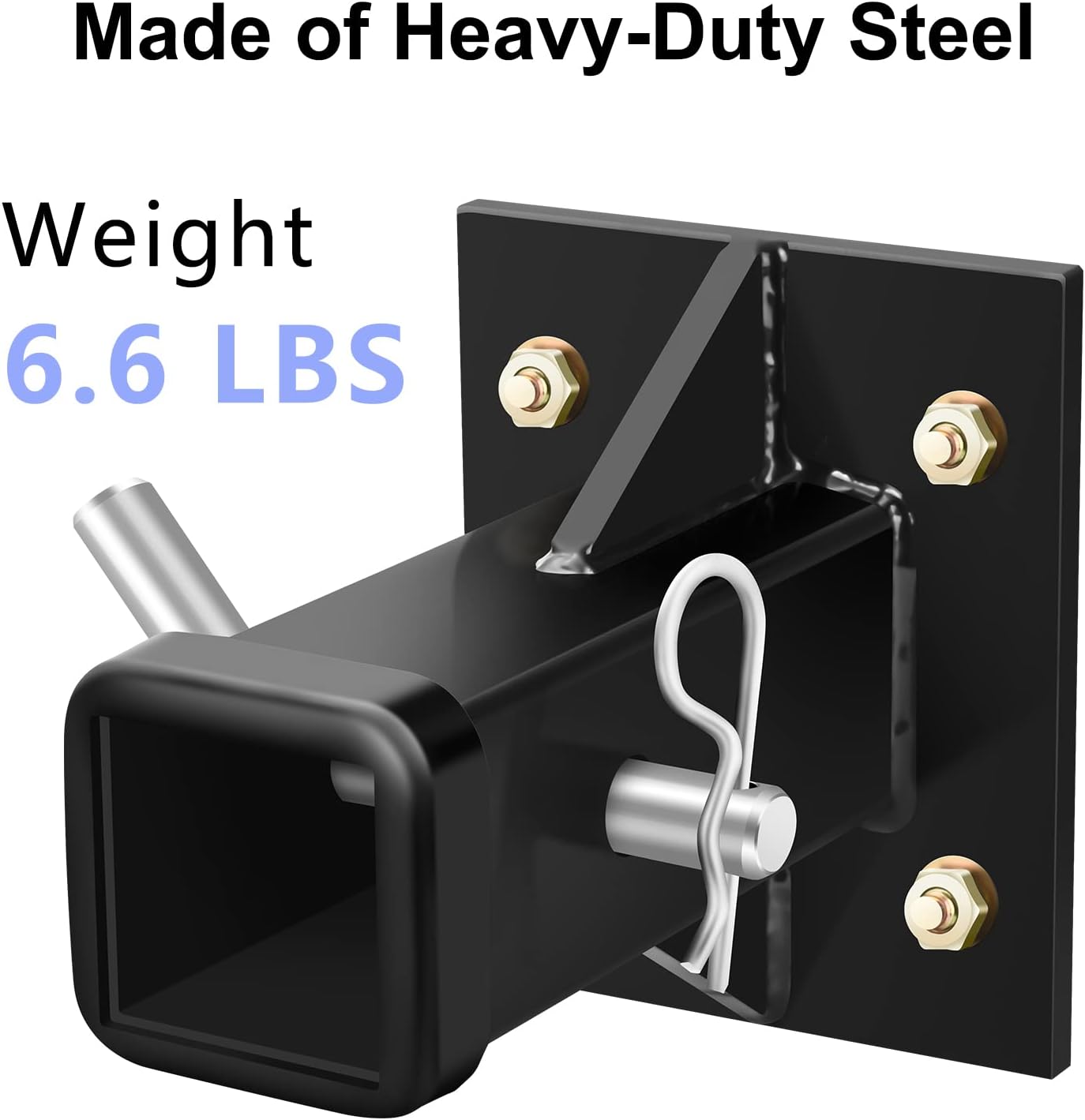 Dack File DACK Hitch Wall Mount, Bolt-On Receiver Tube Adapter, 2 Inch Opening H ...