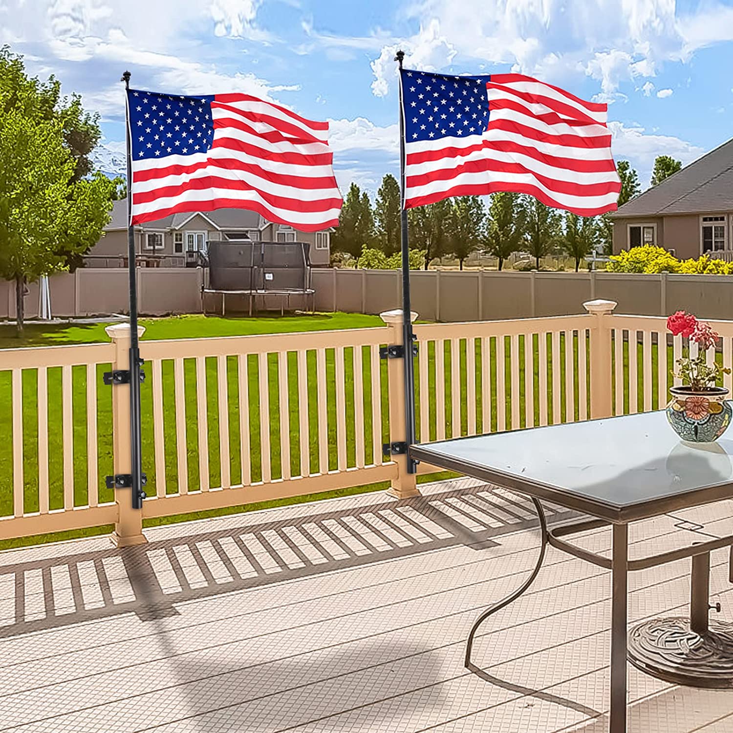 american flag patio umbrella ZZM Patio Umbrella Holder Deck Umbrella Mount, Adjustable Umbrella Bra – HVDI.com