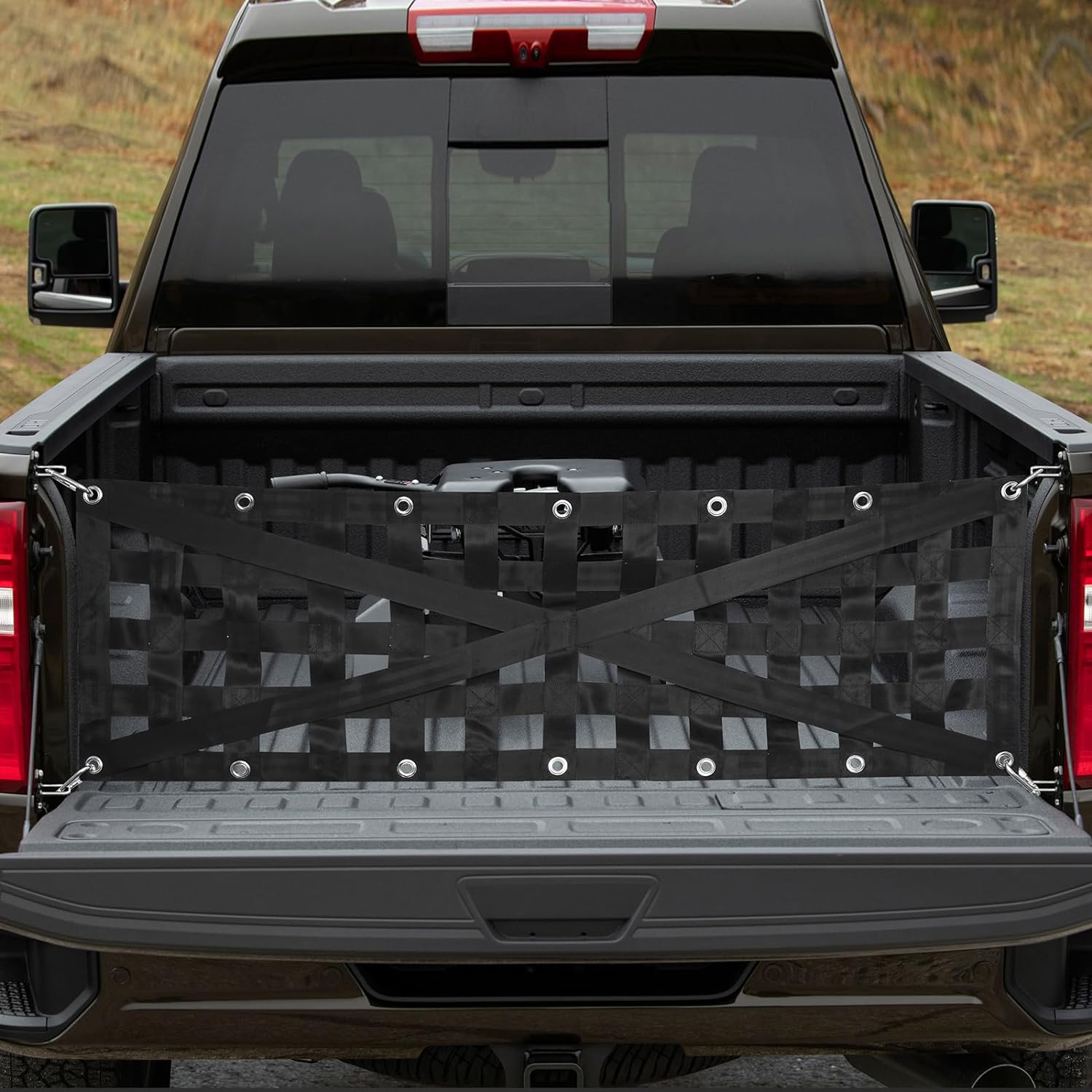 GADFISH Heavy Duty Tailgate Net for Truck Bed, Cargo Net Durable Truck Bed Extender Tailgate Cargo Net with 4 Adjustable Buckle Straps, Perfect for Truck, Trailer, Pickup, Boat, Jeep, SUV(54"x17.7")