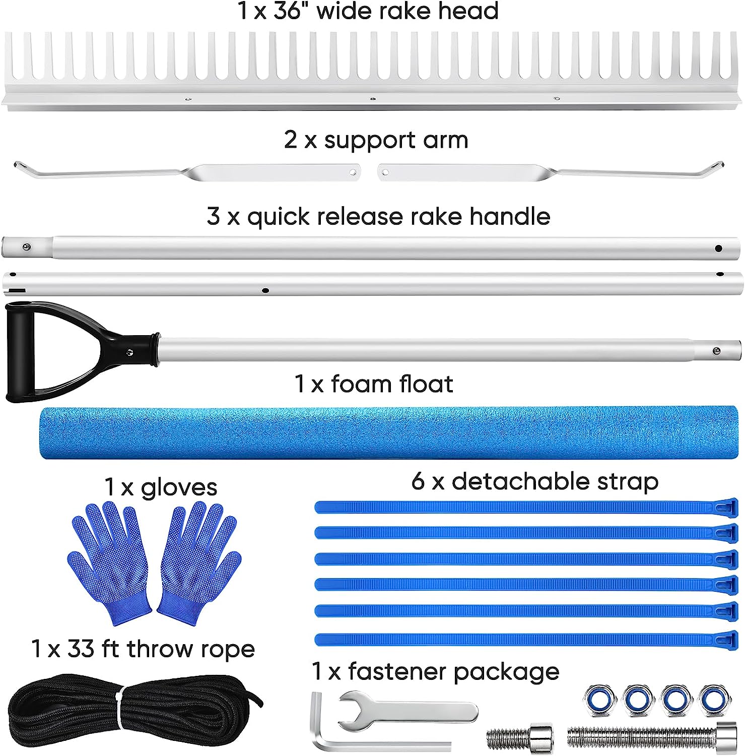 HVDI Floating Weed Lake Rake, 36