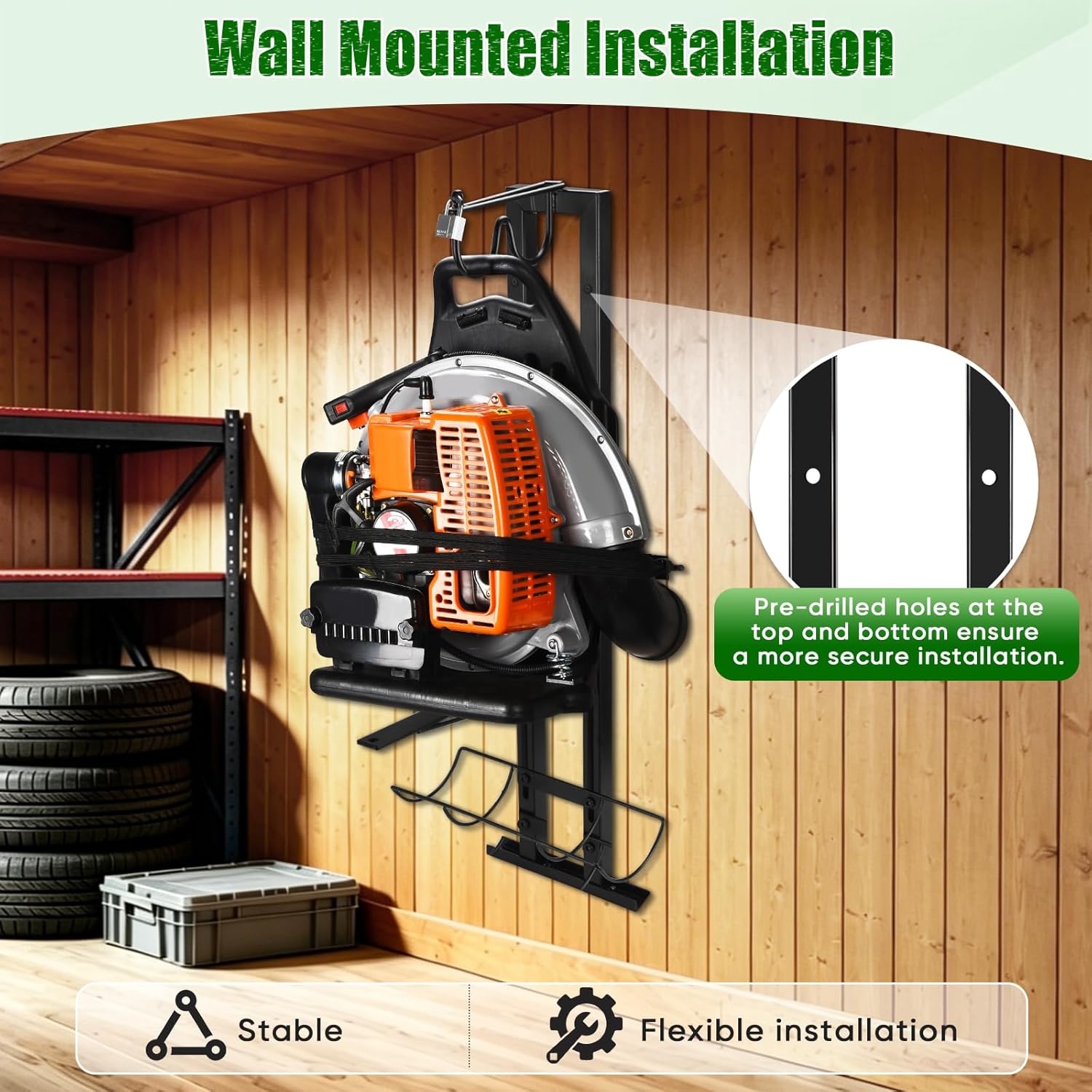 CAROD Backpack Blower Rack for Trailer, Double-Bar Steel Leaf Backpack ...