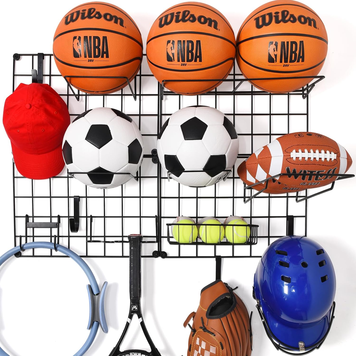 thumbnail image 2 of Heavy-Duty Sports Equipment Garage Organizer – Ball Storage Rack For Balls, Gear, And Toys (RF-RY-028) 2 of 4