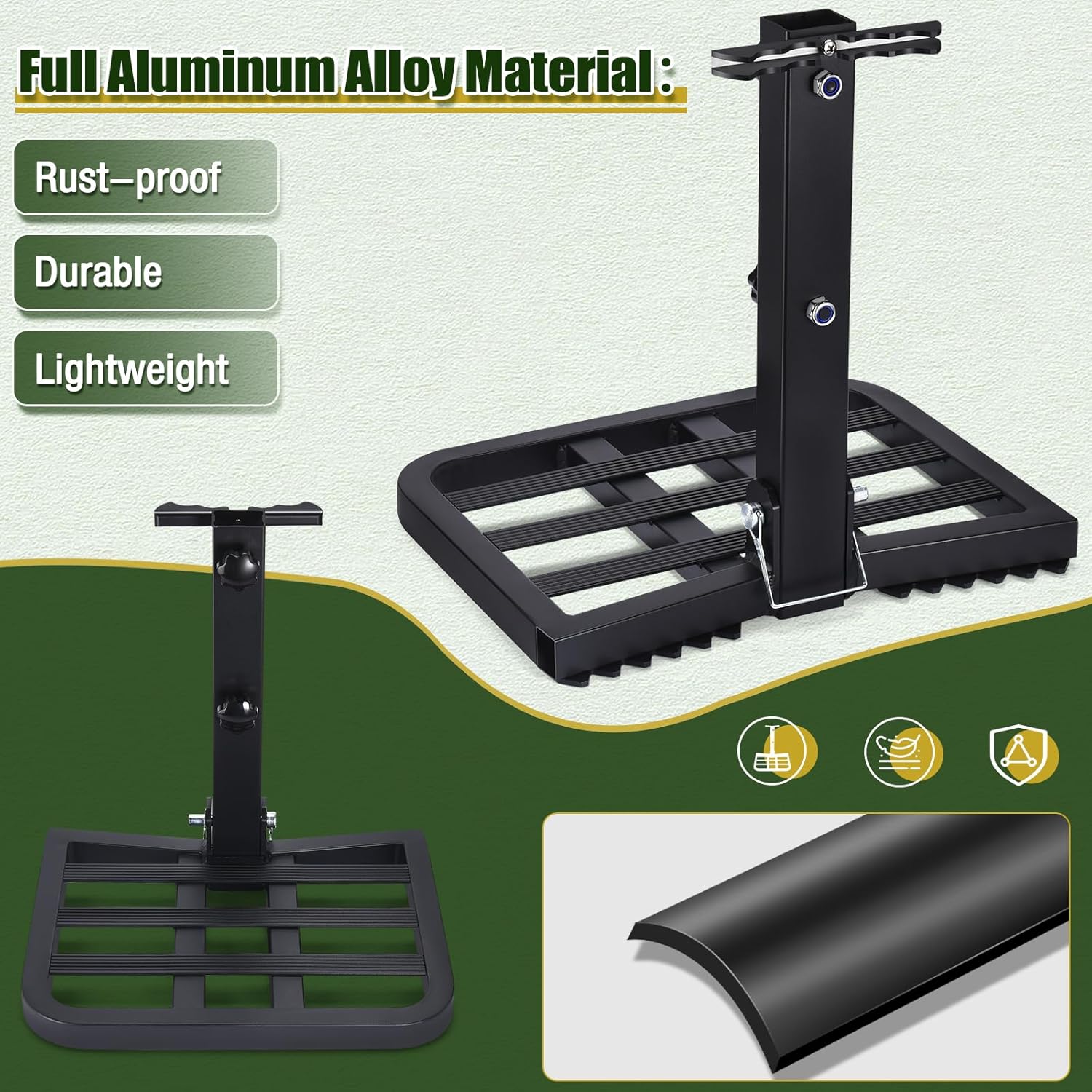 Tree Saddle Platform, 500LBS Lightweight Saddle Hunting Platform with Ratchet Straps, Hunting Saddle Non-Slip 16"x 12" Platform