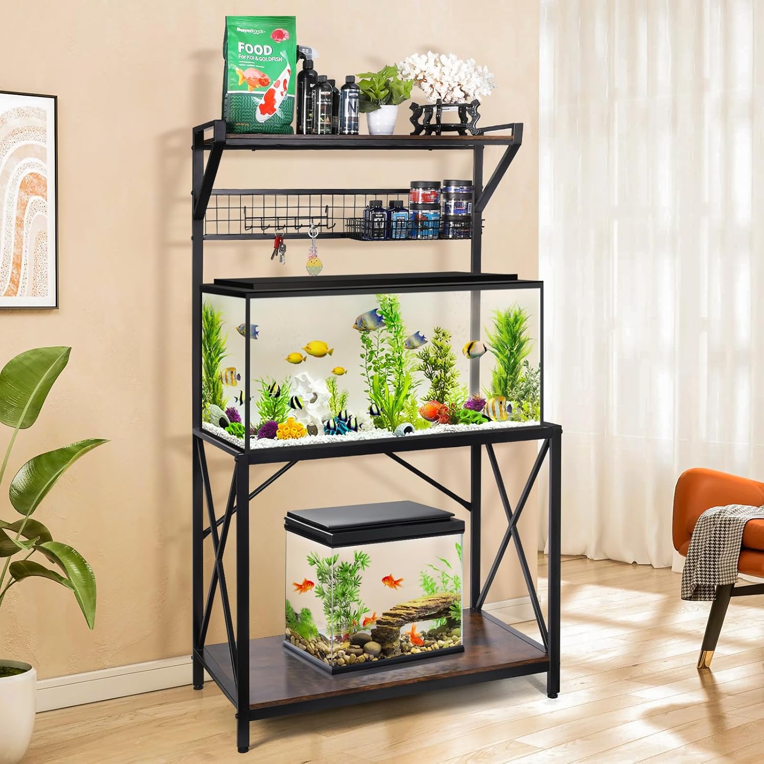 40 Gallon Fish Tank Stand, Vertical Three Tier Metal Aquarium Stand wi HVDI.com 40 Gallon Fish Tank Stand, Vertical Three Tier Metal Aquarium Stand wi HVDI.com