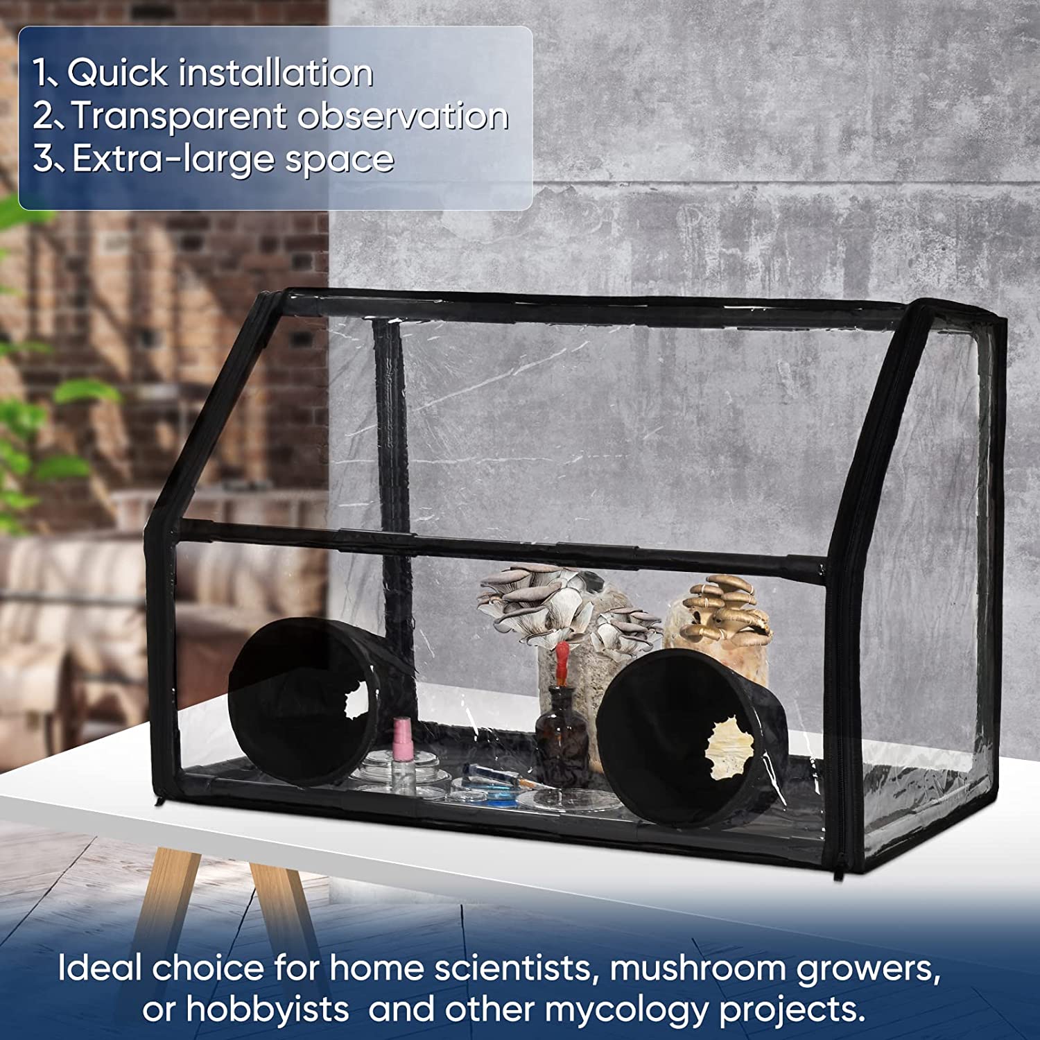 ZZM Still Air Box Mycology Portable Mushroom Grow Kit Laminar Flow Fume Hood Propagation Stations, for Mycology Projects Horticulture Supplies, Home Scientists, Mushroom Growers 30x20x20Inch