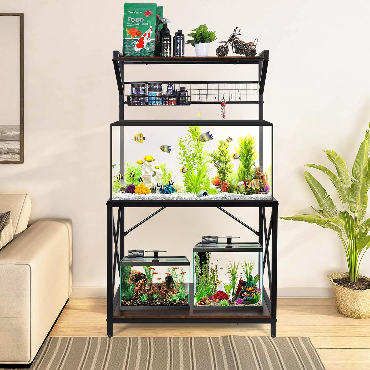 40 Gallon Fish Tank Stand, Vertical Three Tier Metal Aquarium Stand wi – HVDI.com 40 Gallon Fish Tank Stand, Vertical Three Tier Metal Aquarium Stand wi – HVDI.com