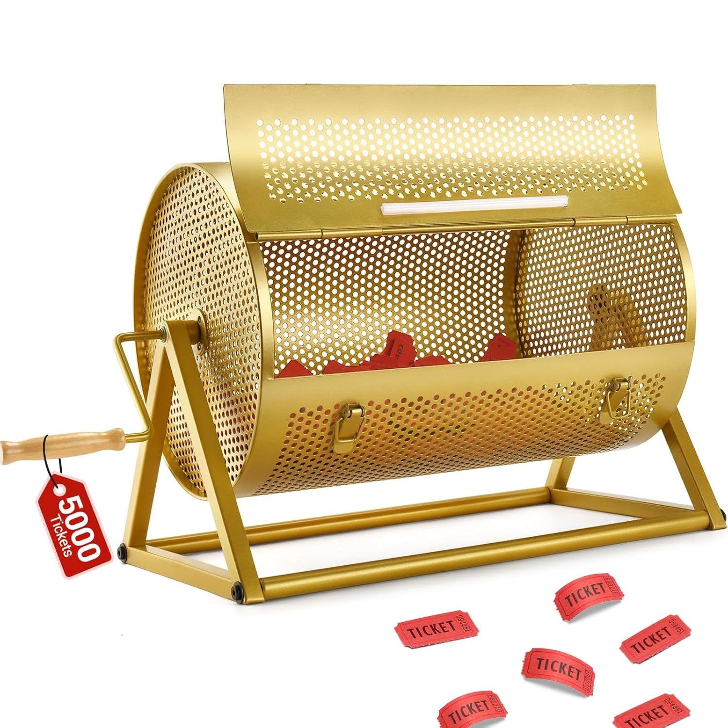 Silent Raffle Box GADFISH Extra Large Raffle Drum, Thickened Raffle Ticket Spinner Drum ...