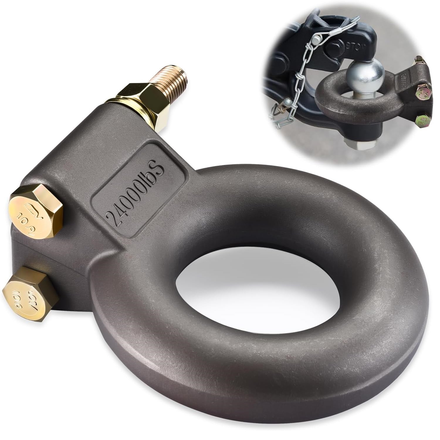 Pintle Hitch Lunette Ring, Forged Steel Pintle Hitch with Lunette, Tow Eye - Trailers and Towing Accessories