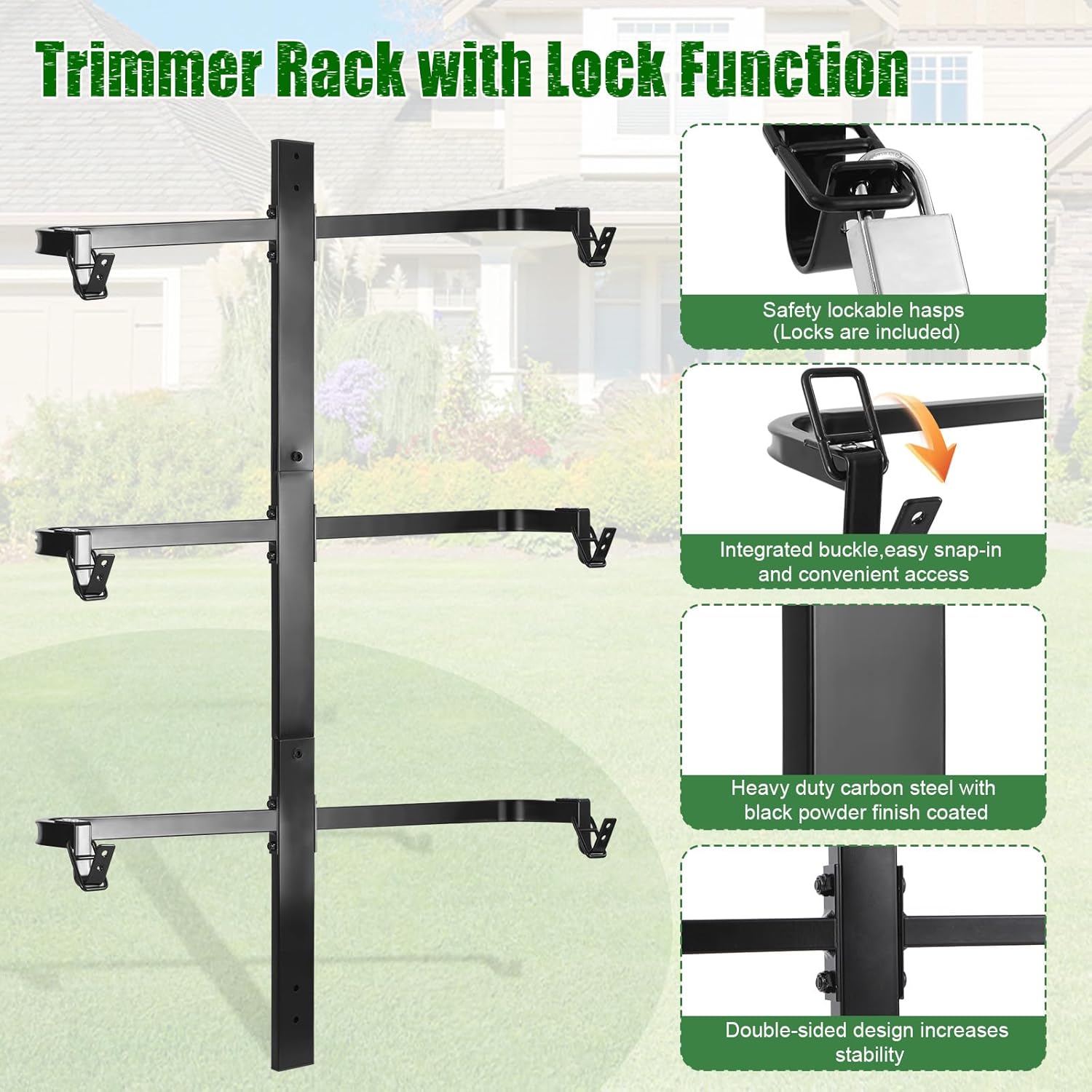 Weed Trimmer Rack Weed Eater Rack for Open Trailer, 3 Place Trimmer Racks Weedeater Rack ...