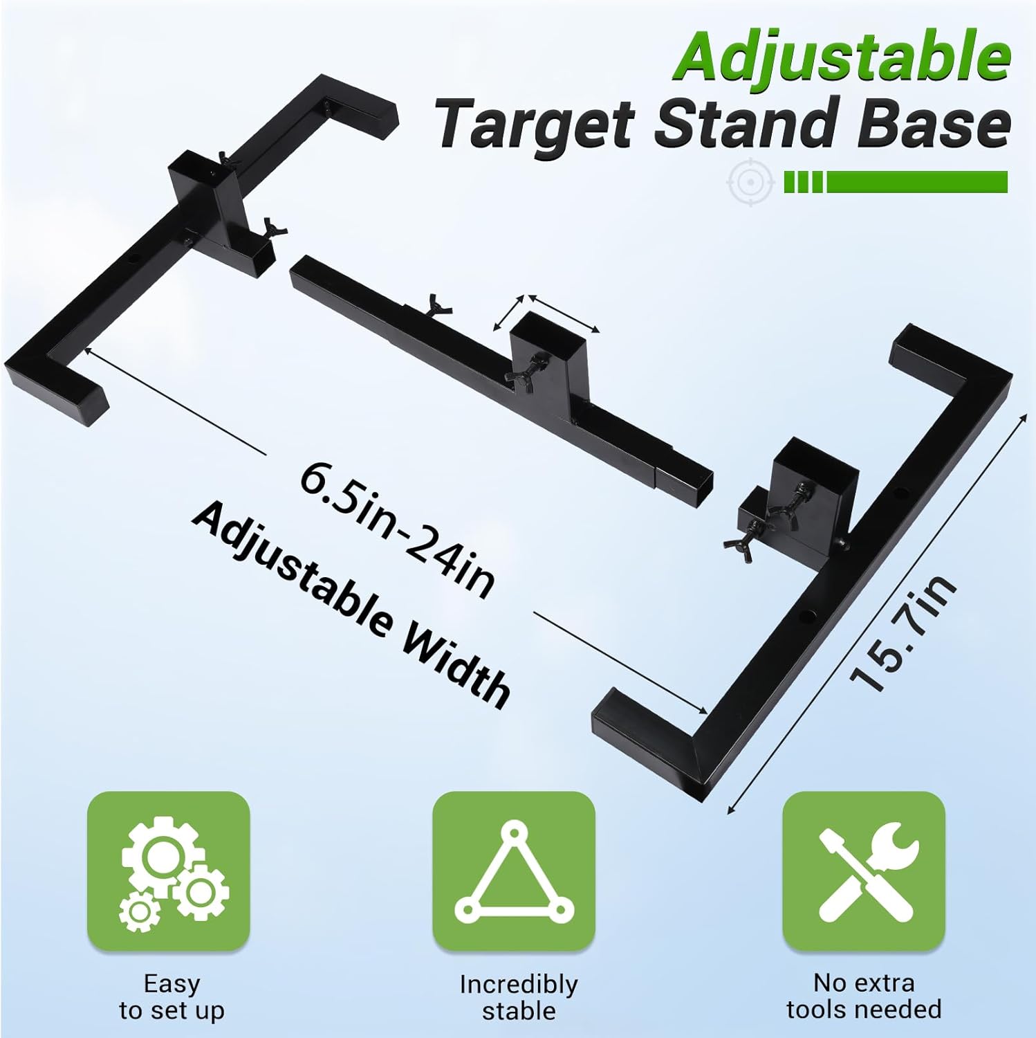 GADFISH Adjustable Shooting Target Stand Base for Outdoor Paper Shooting Targets Cardboard, Heavy Duty Shooting Target Base Set with Ground Nails and Paper Targets, USPSA/IPSC - IDPA Practice (1 Pack)