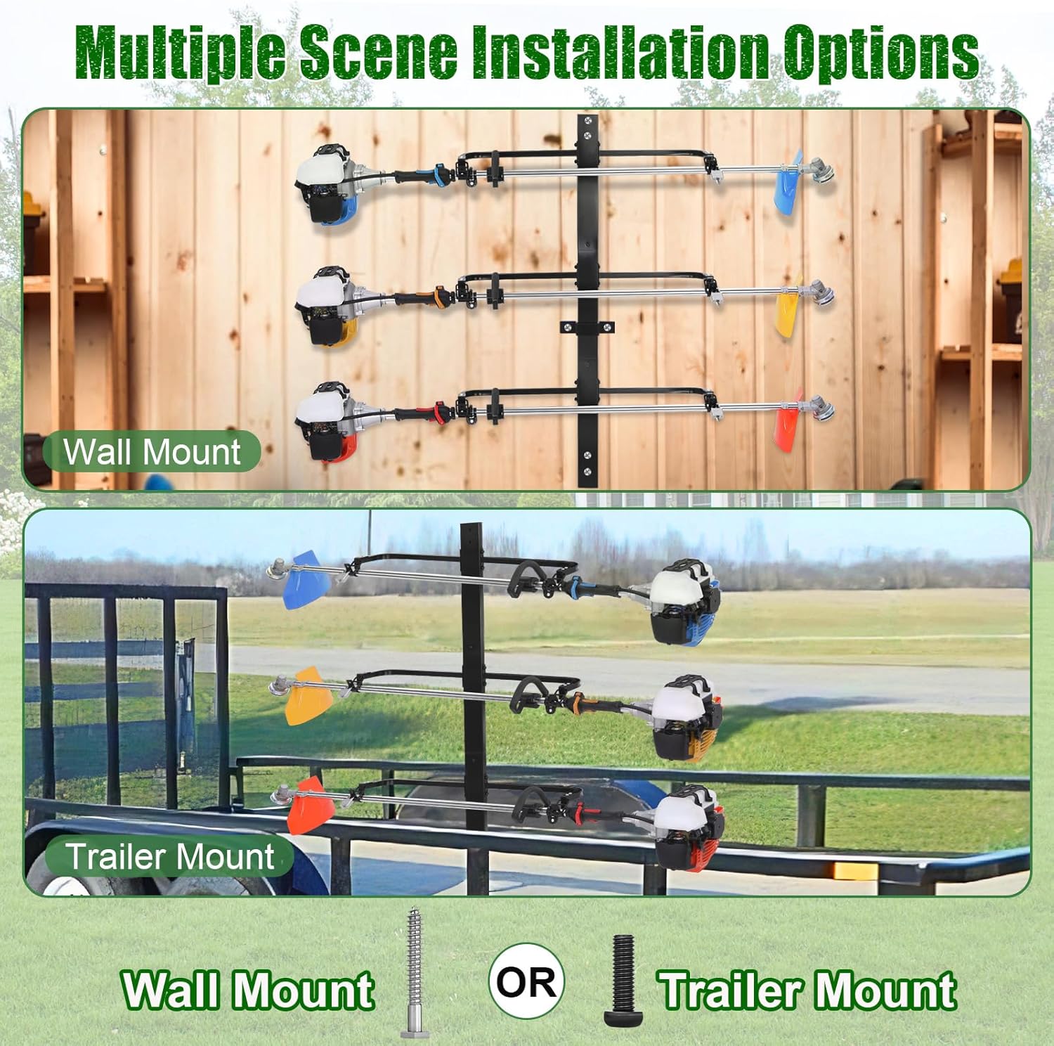 Weed Trimmer Rack Weed Eater Rack for Open Trailer, 3 Place Trimmer Racks Weedeater Rack ...