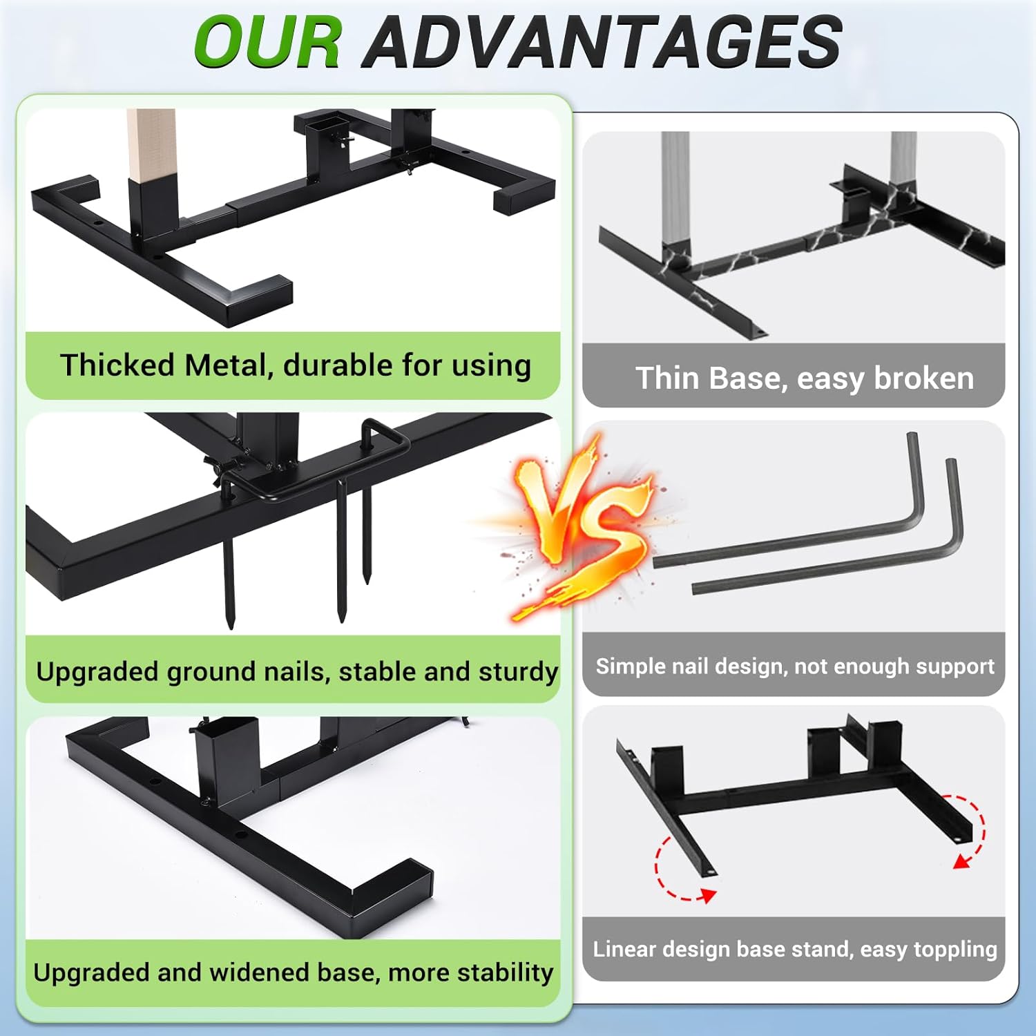 GADFISH Adjustable Shooting Target Stand Base for Outdoor Paper Shooting Targets Cardboard, Heavy Duty Shooting Target Base Set with Ground Nails and Paper Targets, USPSA/IPSC - IDPA Practice (1 Pack)