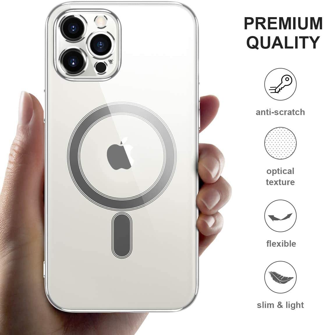Piosoo Magnetic Clear Case for iPhone 11 with Mag-Safe Wireless Charging,Anti-Yellow Soft Silicone TPU Protective Case with Magnets Crystal Clear Cover (Compatible with All Mag-Safe Accessories)